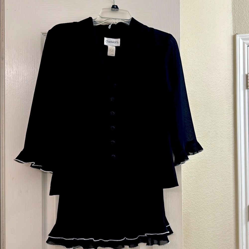 Black and white skirt set
